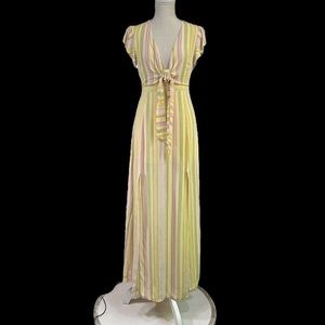 Blush Multicolor Striped Maxi Dress